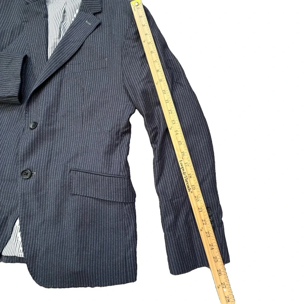 BANANA REPUBLIC 40S Tailored Fit Navy PinStriped Wool Sport Coat Suit Blazer